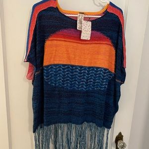 Free People - Rainbow Tunic/ Coverup with tassels